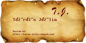Törös Júlia névjegykártya